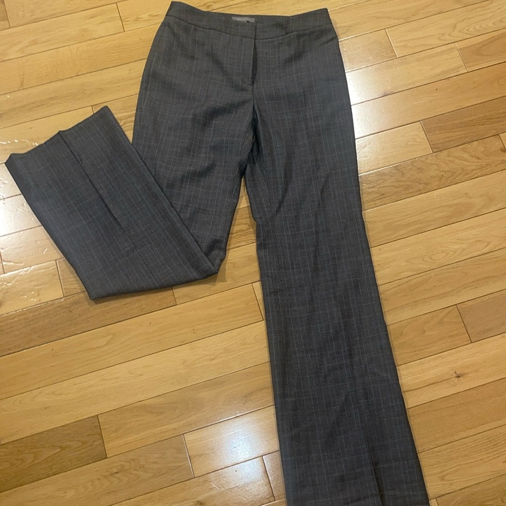 Ann Taylor Grey and Blue Wool Plaid Dress Pants  Size 4
